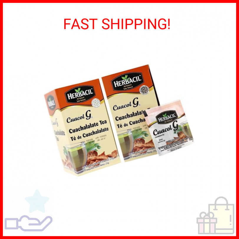 Herbacil Te De Cuachalalate, 2-pack of 25 tea bags per box (50 bags)