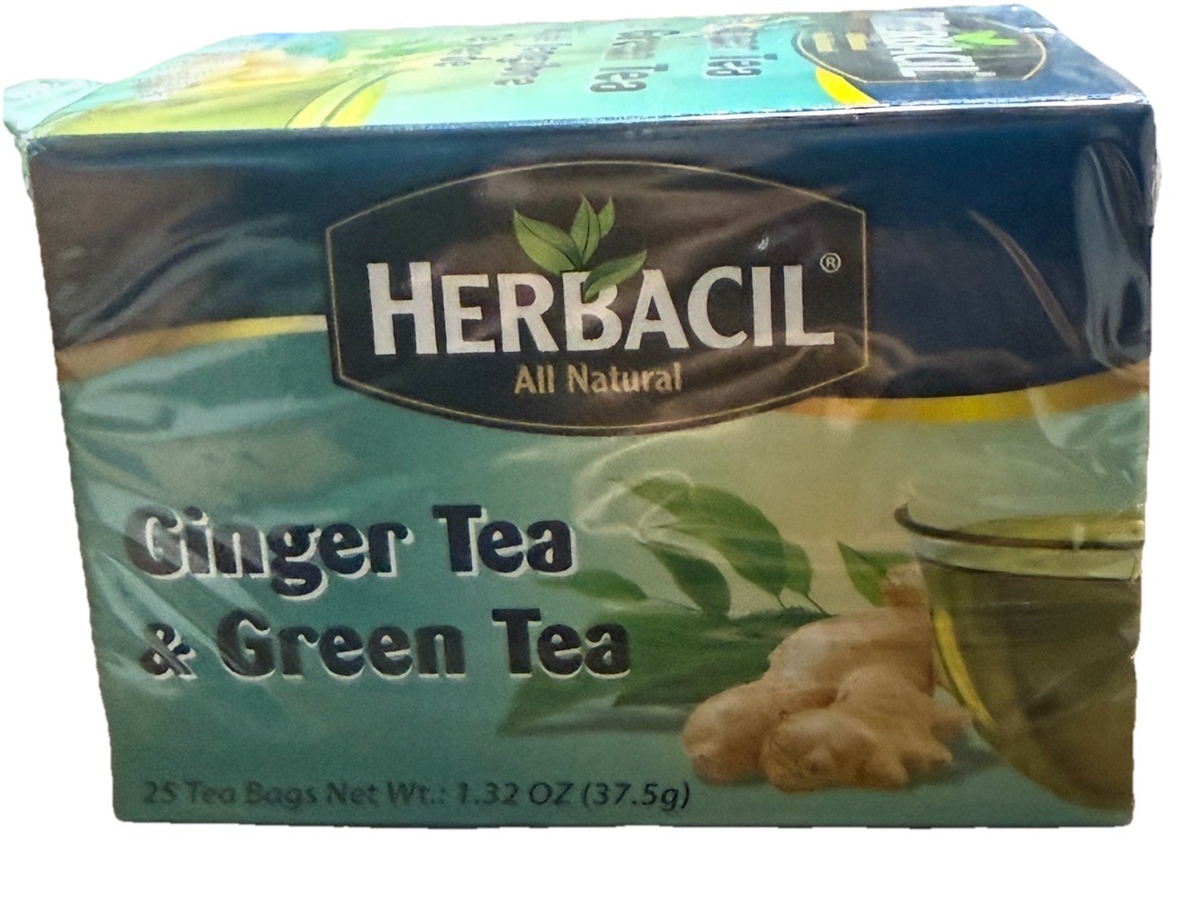50 Bags Herbacil Ginger And Green Tea, 1.27fl oz, Smooth & Aromatic Infusion