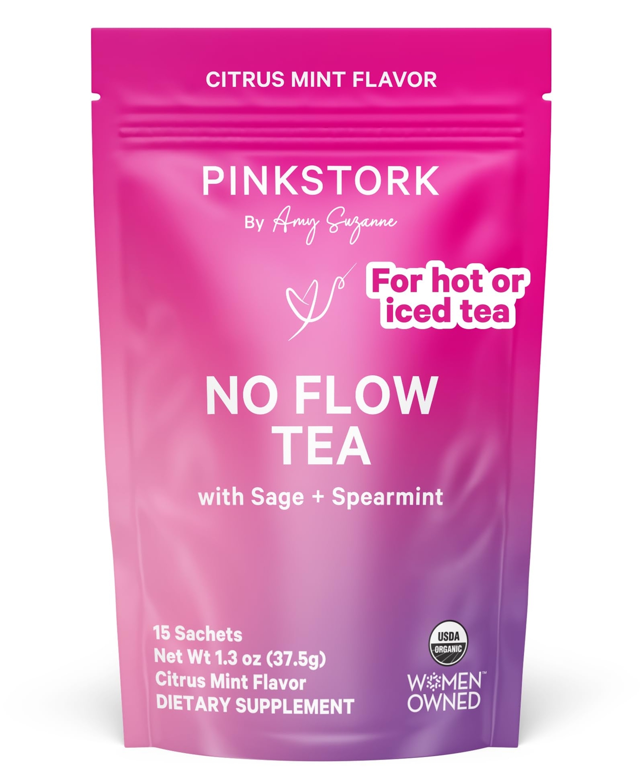 Pink Stork No Flow Tea Organic Sage Tea to Help Dry Up Breast Milk Supply Sto…