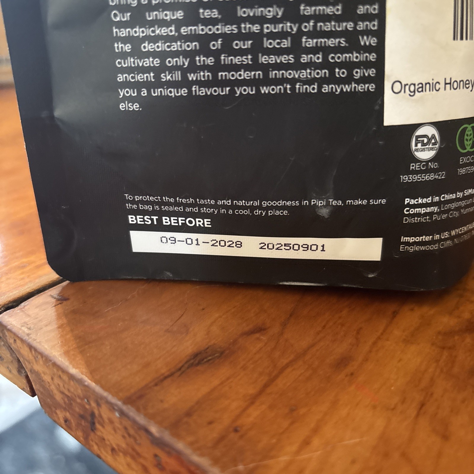 Pipi Tea Organic Honey Scented Oolong Tea Bags 20 Tea Bags 2pk