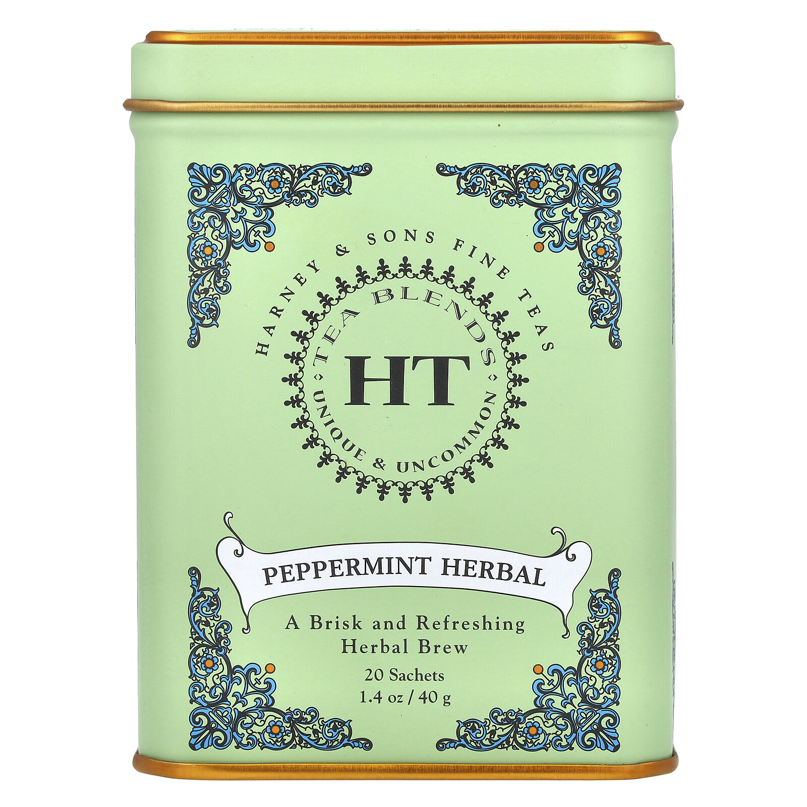 HT Tea Blends, Peppermint Herbal, Caffeine Free, 20 Sachets, 1.4 oz (40 g)