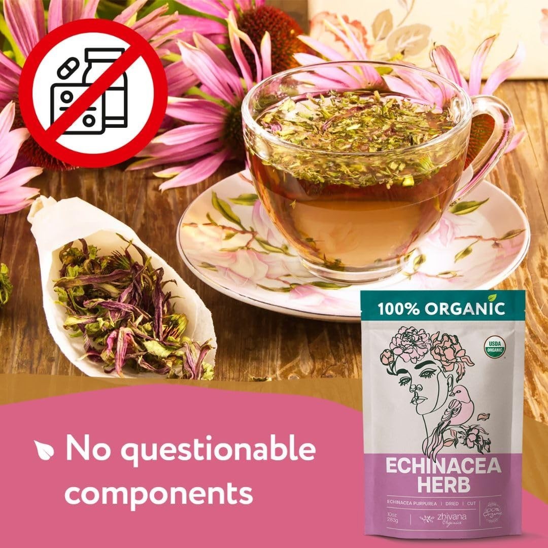 Caffeine-Free Organic Echinacea Loose Leaf Tea 4oz – Perfect for Immune Health