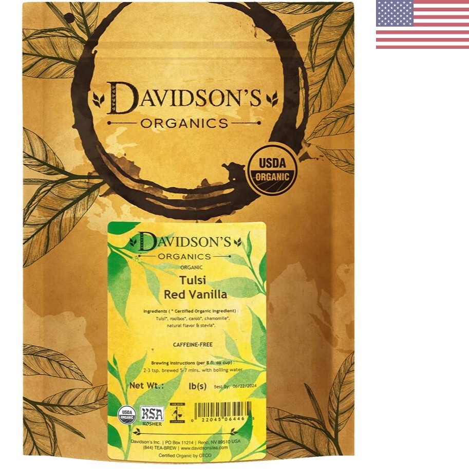 Davidson’s Organics: Tulsi Red Vanilla Loose Leaf Tea – Sweet & Earthy Flavor