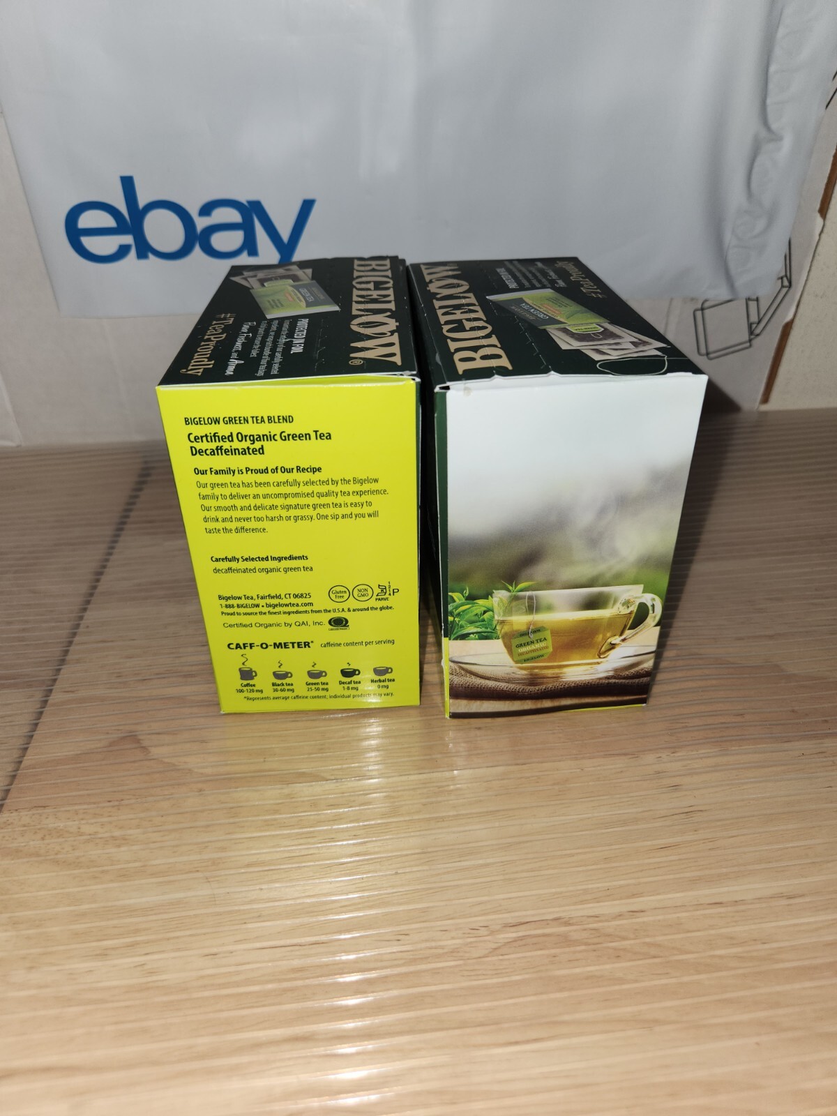 (2) Bigelow Organic Decaffeinated Green Tea | 40 Tea Bags Each | 1.73oz Lot Of 2