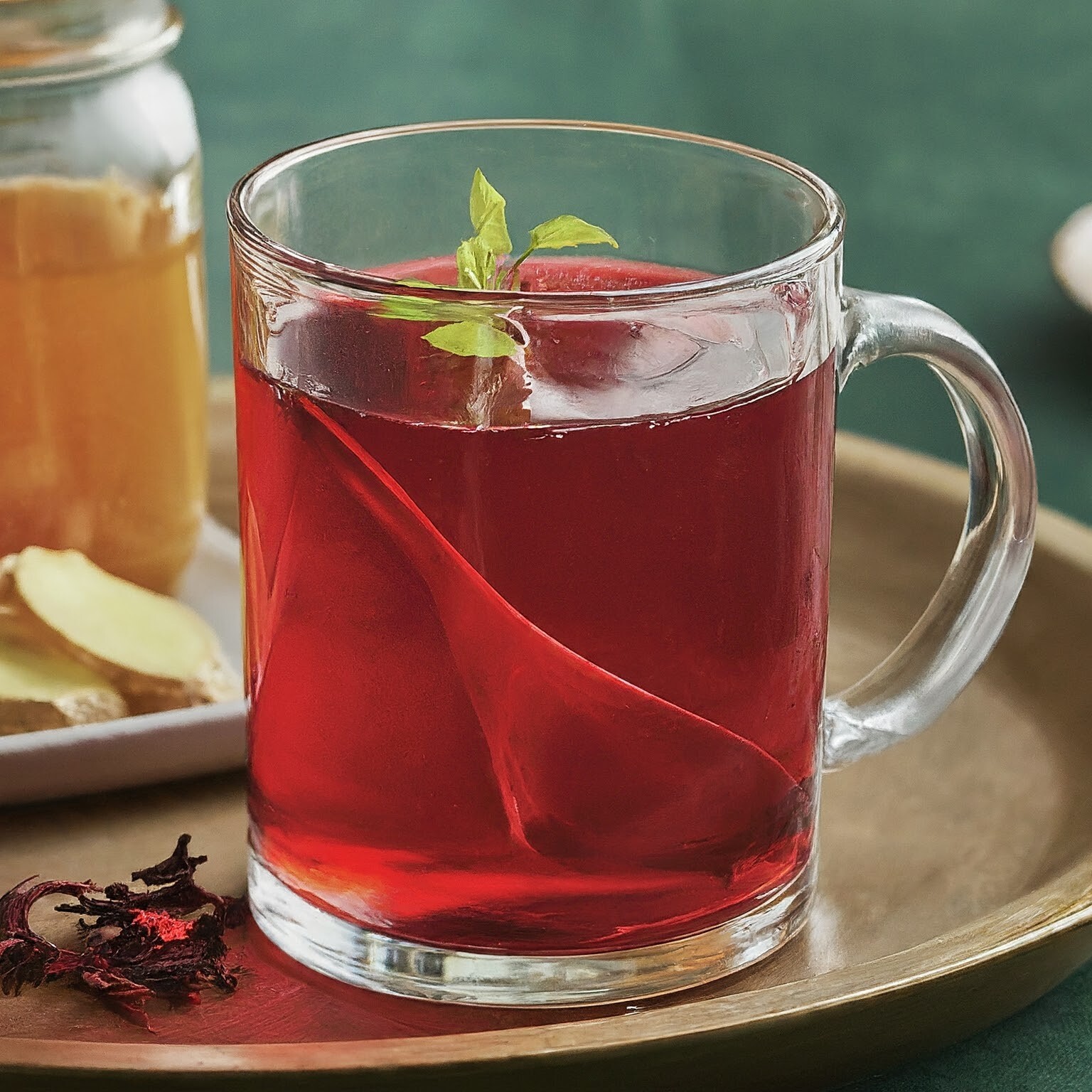 Hibiscus Ginger Tea -75 Bags, Premium Dried Hibiscus Flower Tea, Flor De Jamaica