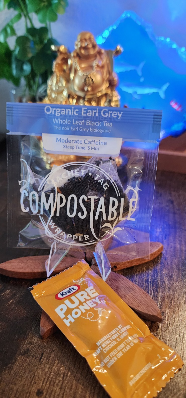 Two Leaves Organic Tea Sampler Pack 8 Flavors + 8 Honey Singles Variety Set