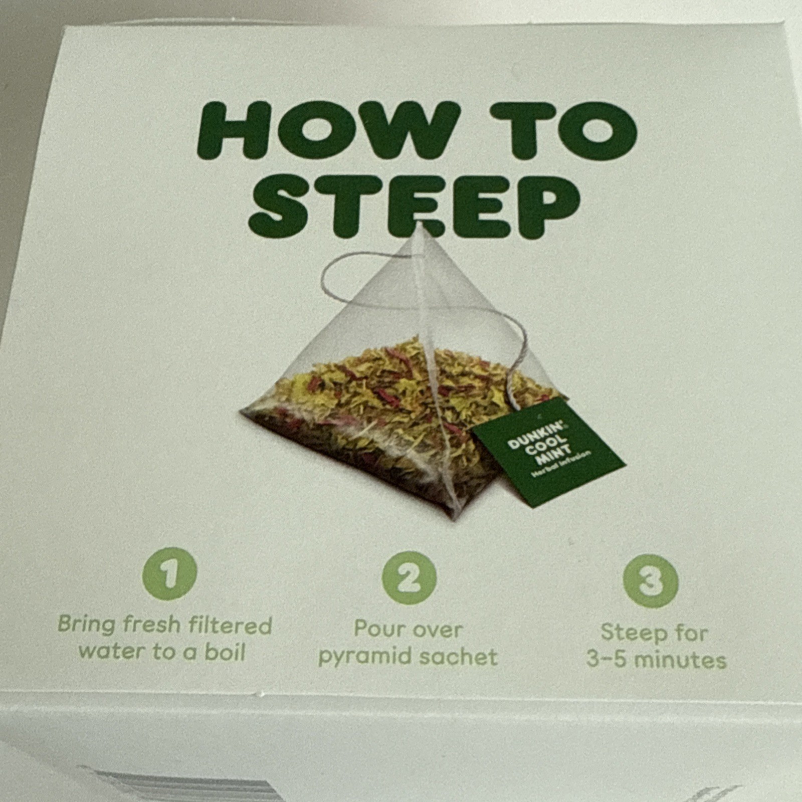 Dunkin Donuts Cool Mint Herbal Infusion Tea 15 Tea bags Fresh Sealed Box Exp2027