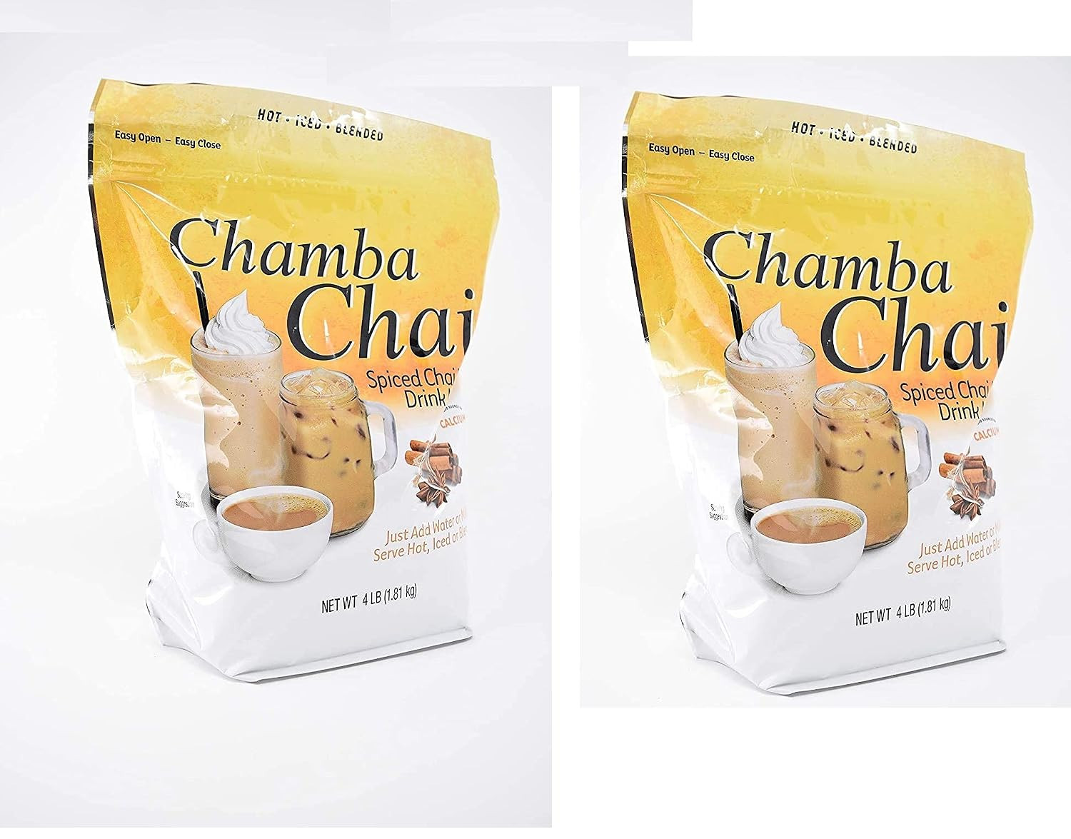 Chamba Chai Spiced Chai Latte Drink Mix (4Lb Resealable Bag) (Two Pack)-L8