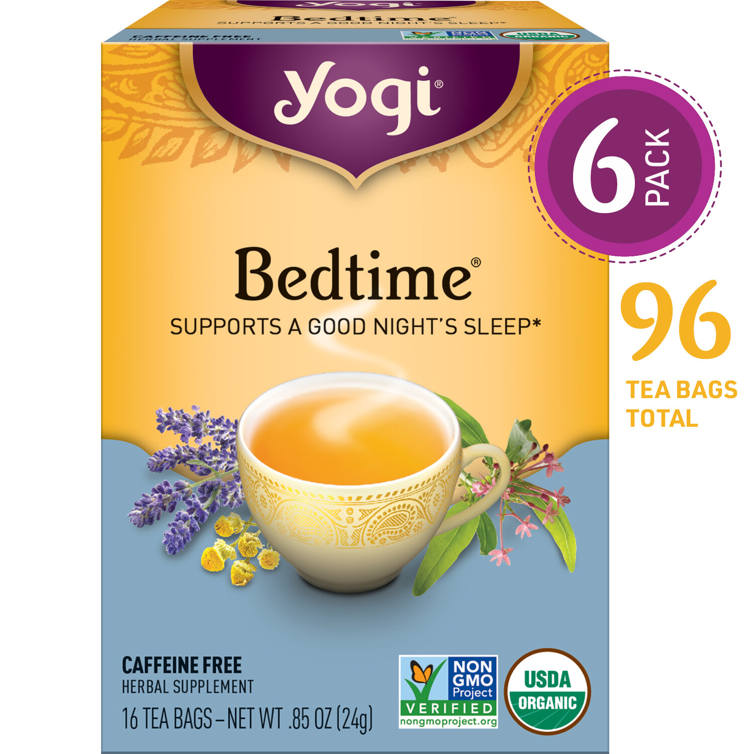 Yogi Tea – Bedtime – Supports a Good Night’s Sleep – 6 Pack, 96 Tea Bags