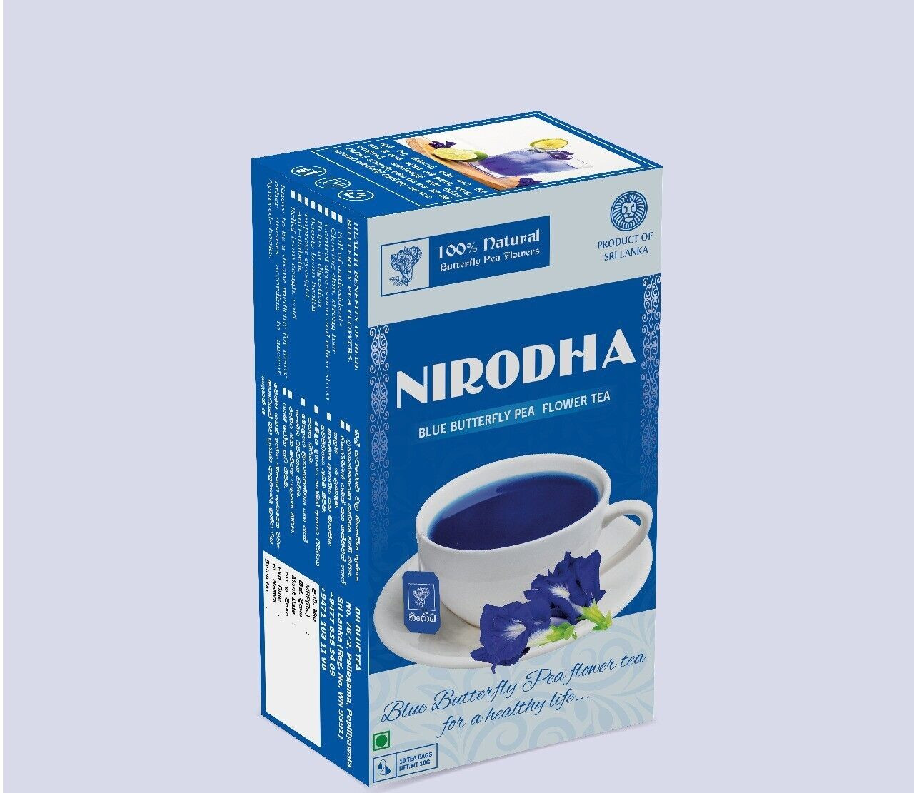 Healthy Tea Nirodha Blue Butterfly Pea Tea (Nil Katarolu Tea) Beauty Drink Fresh