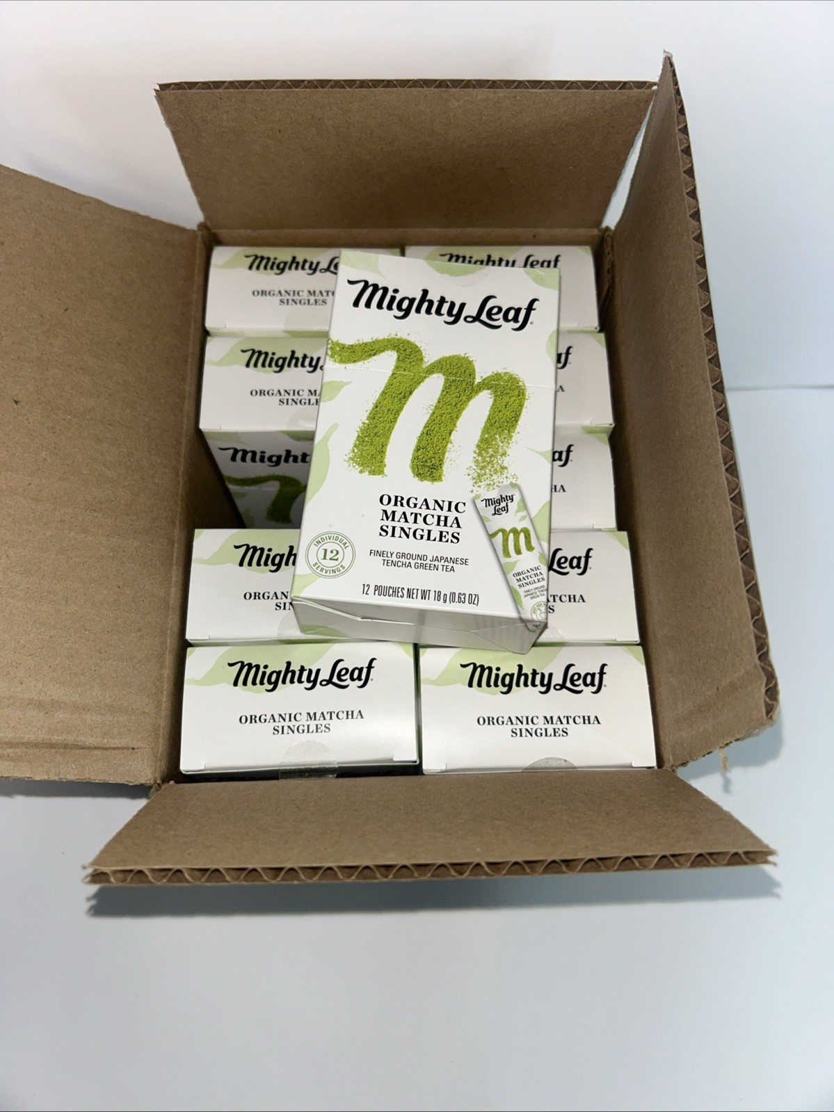 Mighty Leaf Organic Matcha Singles Finely Ground Japanese Green Tea Case of 10