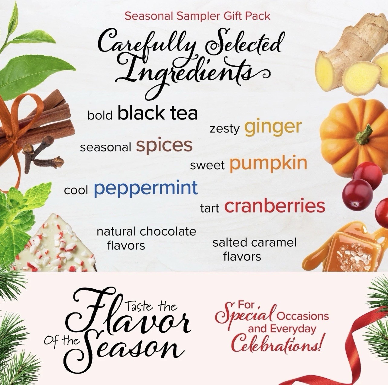 Bigelow Seasonal Tea Collection 64 Count Variety Gift Set Holiday Tea Bags