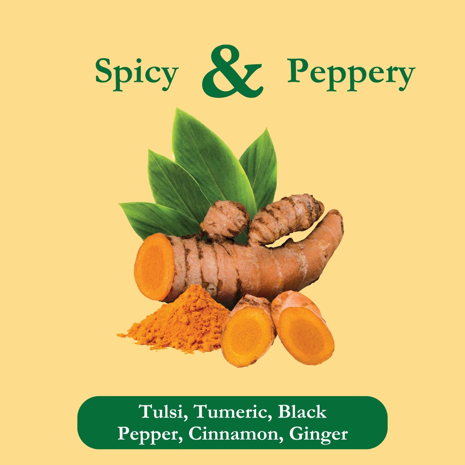 TADIN Turmeric Herbal Tea Blend Ginger Basil Cinnamon Cardamom Mix 24 Tea bags