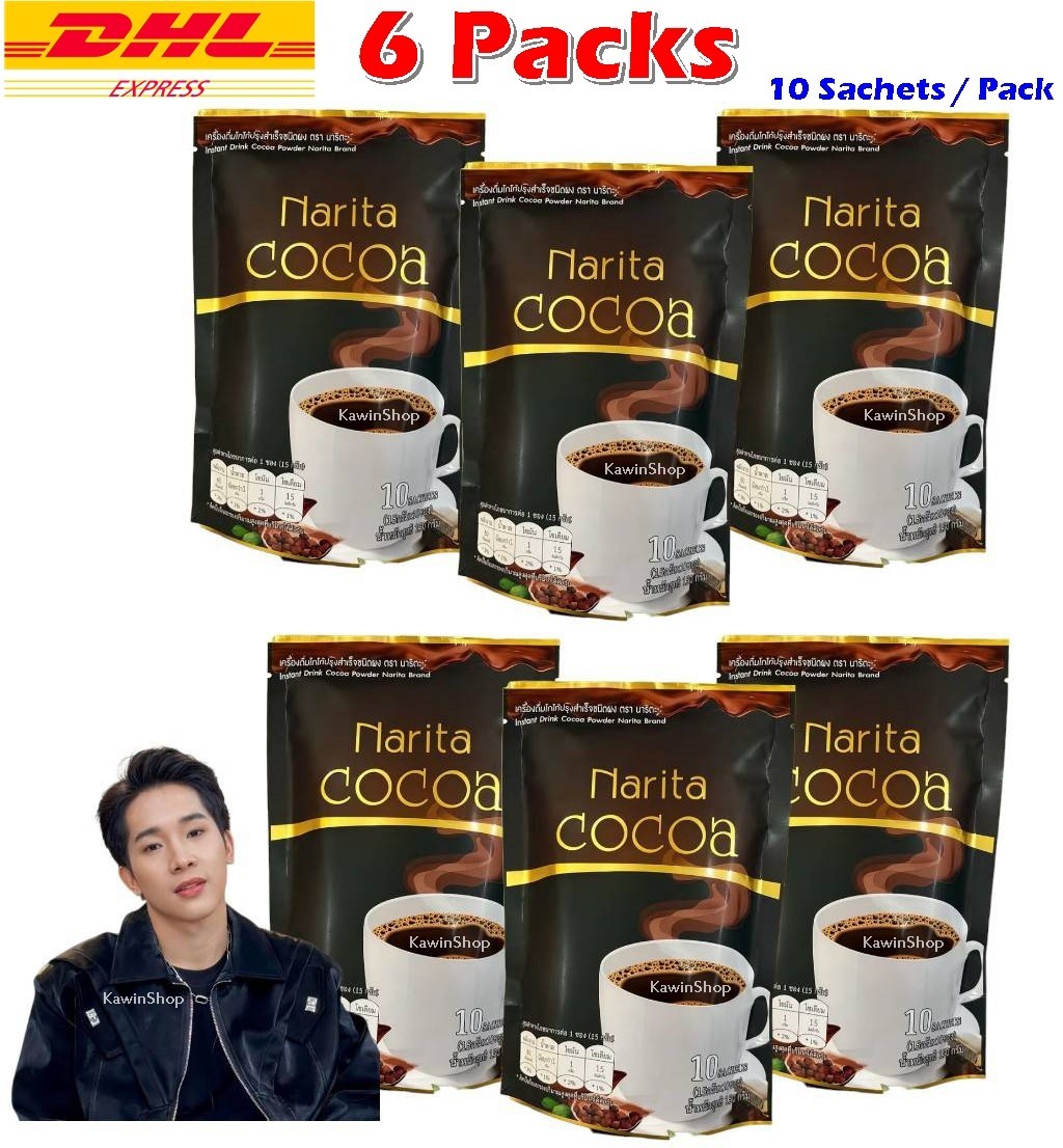 6 X Narita Cocoa Instant Drink Powder 10 Sachets