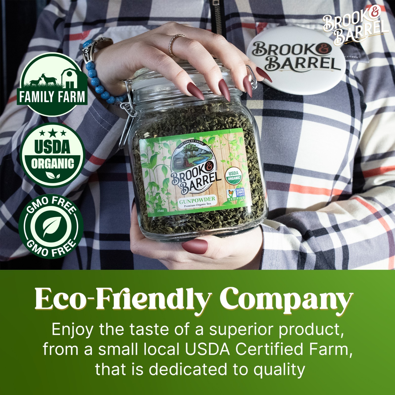 Experience Premium Quality with Brook & Barrel USDA Organic Gunpowder Green Tea