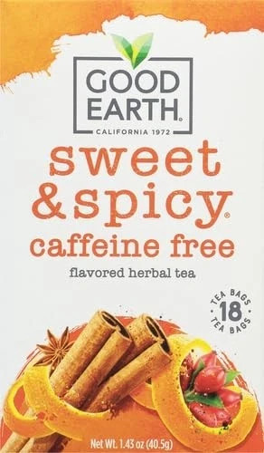 2 Boxes Good Earth Sweet & Spicy Herbal Tea 36 Bags Caffeine, Gluten Free