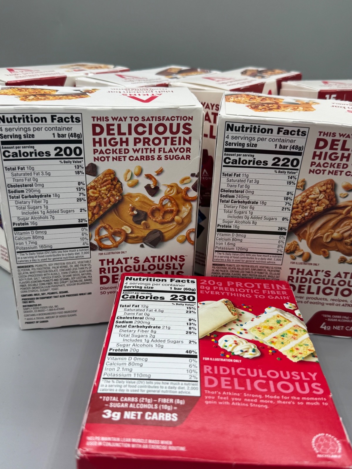 50 ****MEGA ASSORTMENT!** FLAVOR ATKINS MEAL BARS – ADVANTAG PROTEIN MEAL BARS