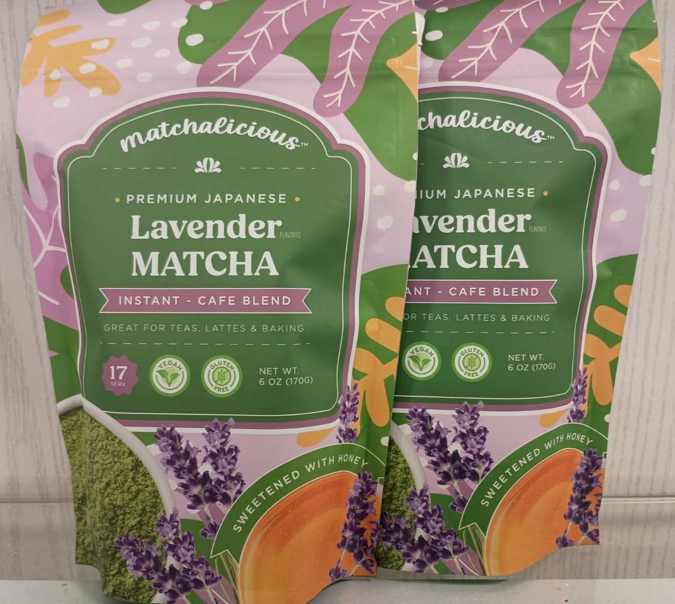 Matchalicious™ Premium Instant Japanese Lavender Matcha Powder 6 oz (2 Pack)