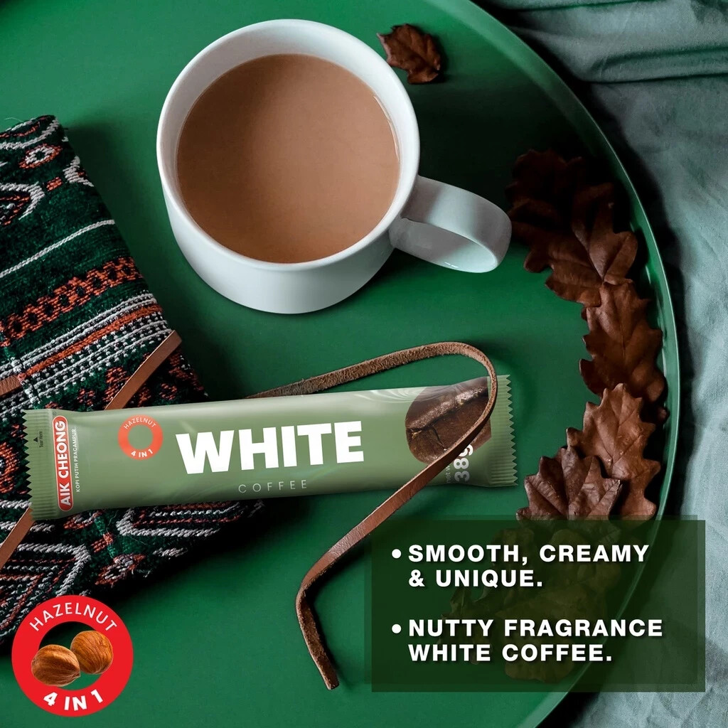 AIK CHEONG 3 IN 1 WHITE COFFEE HAZELNUT (38g x 12s) MALAYSIA PRODUCT