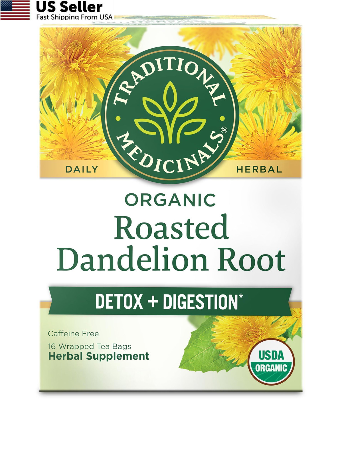 Traditional Medicinals Organic, Roasted, Dandelion Root 16 Count (Pack of 1)