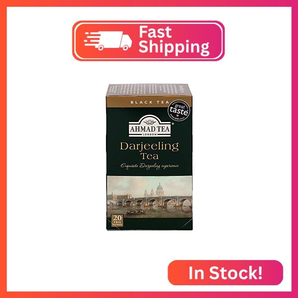 Ahmad Tea Black Tea, Darjeeling Teabags, 20 ct (Pack of 1) – Caffeinated & Sugar