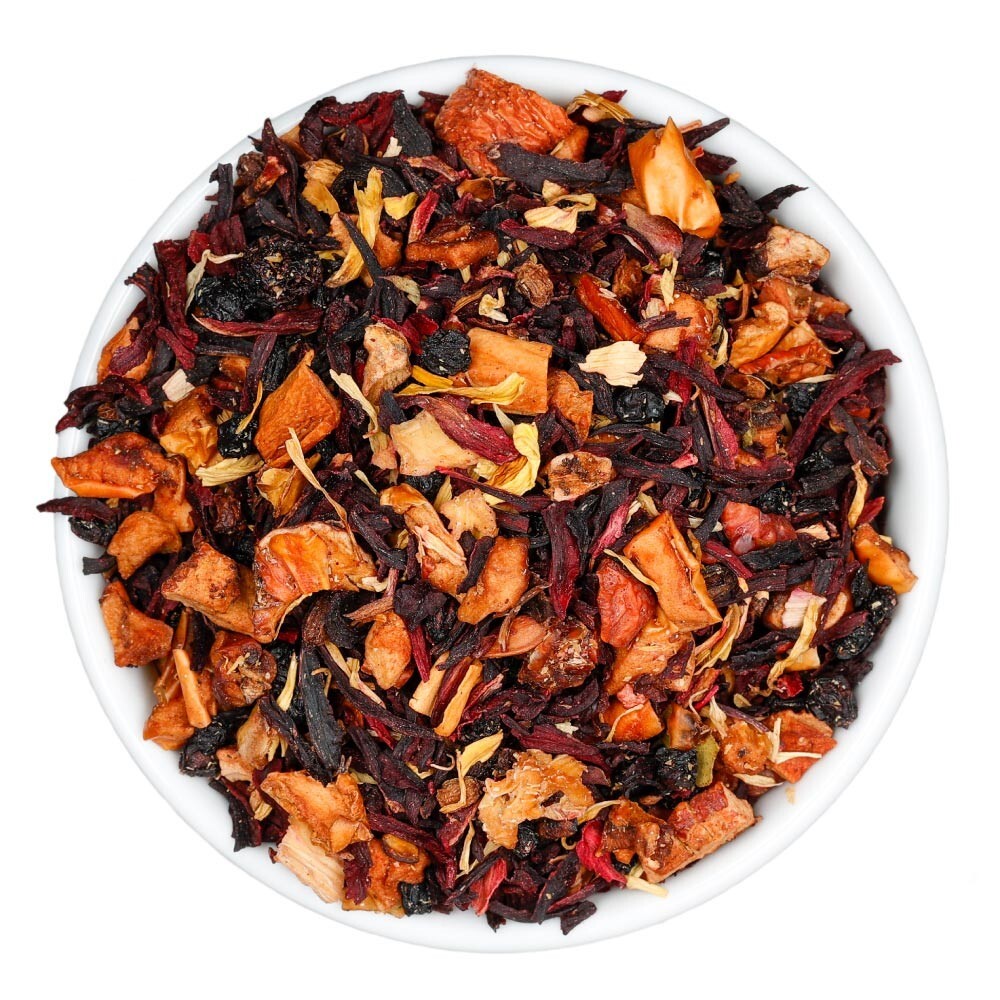 Apple Vanilla Hibiscus Fruit Tea – Herbal Loose Leaf Tisane – Fusion Teas