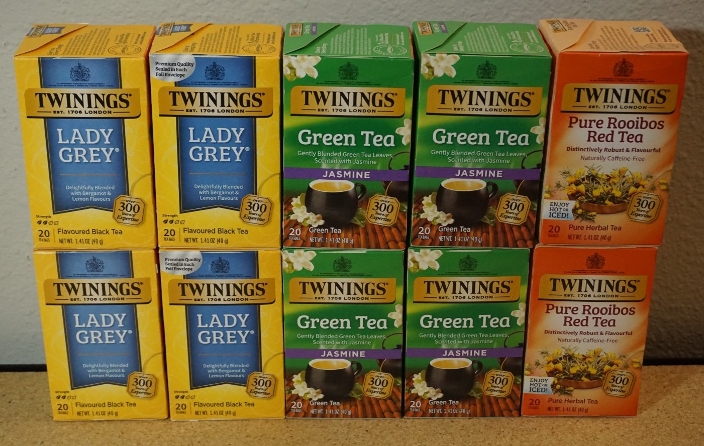 10 Packs Twinings Tea Bags 20ct – Lady Grey Green Tea Jasmine Rooibos Red Tea