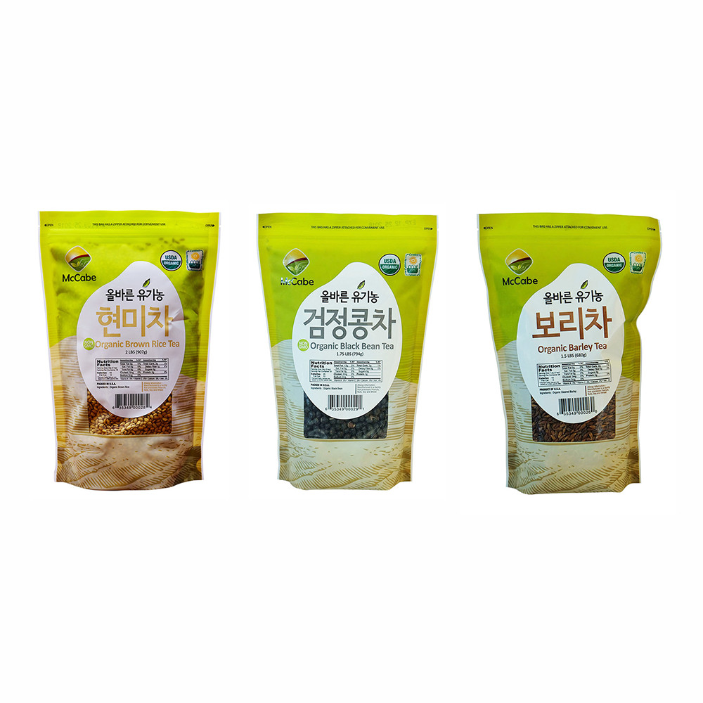 McCabe USDA ORGANI Tea (3-Pack) (Barley Tea, Black Bean Tea, and Brown Rice Tea)