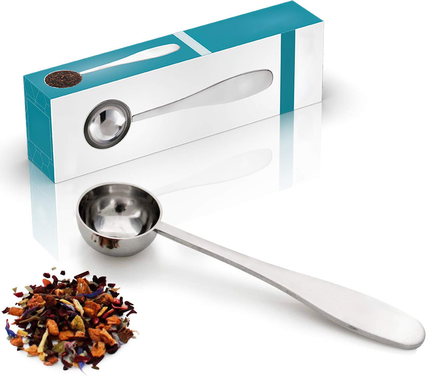 Premium Tea Spoon, Stainless Steel Scoop, Loose Leaf Measuring Tool