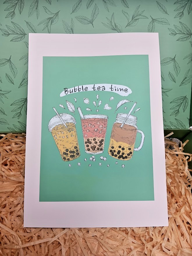 TeaGal Bubble Tea Kit w/ 4 Reusable Straws Earl Grey Black Jasmine Green