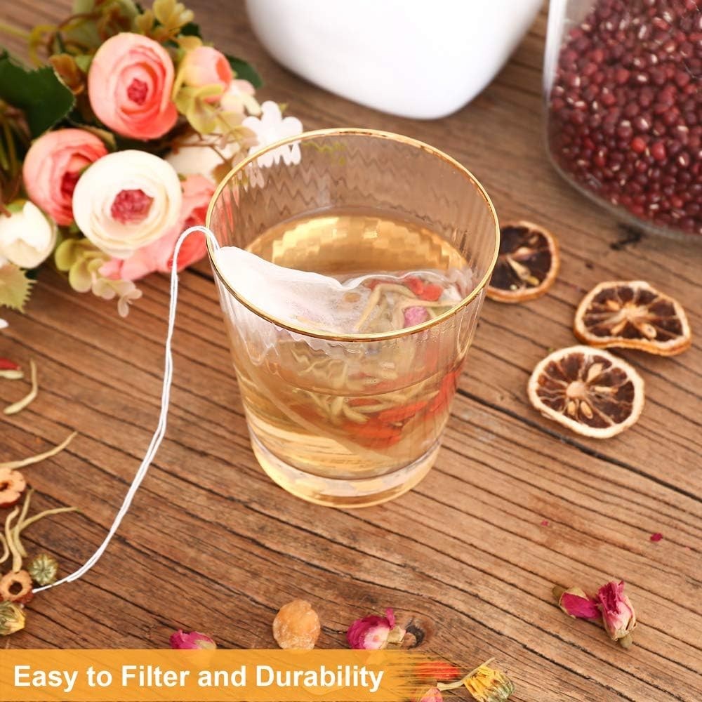 Convenient 100PCS Tea Filter Bags – Natural Material for Pure Loose Leaf Brewing