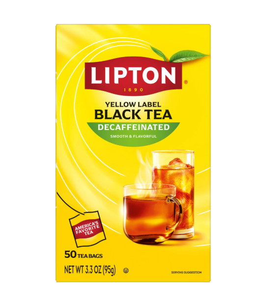 Lipton Black Tea Bags Decaffeinated, 50 Count