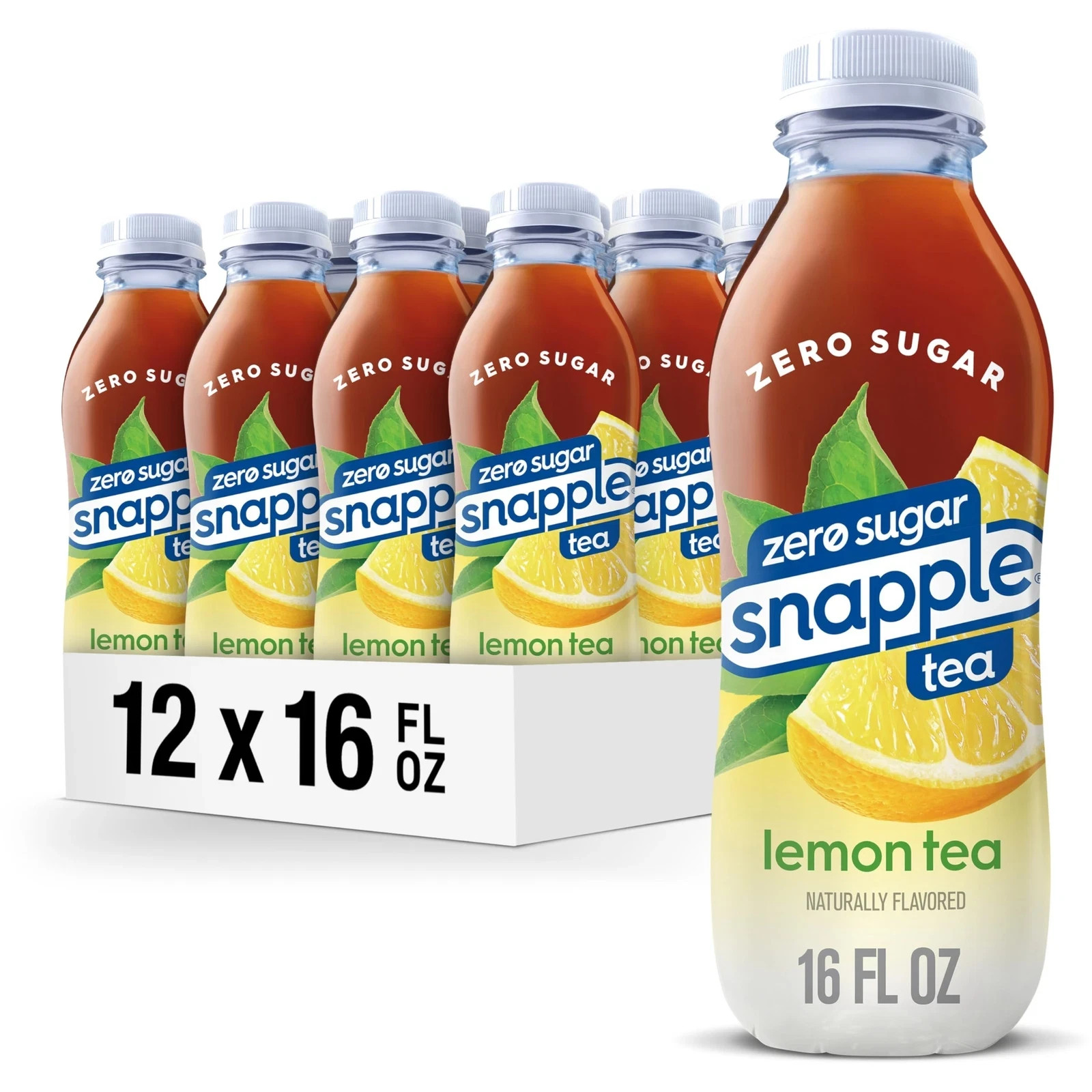 12 Pack Snapple Zero Sugar Lemon Tea 16oz Bottles Refreshing Drink