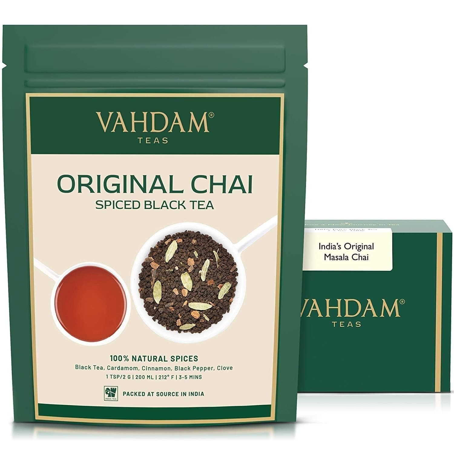 India’s Masala Chai Tea Loose Leaf 50 Cups/3.53oz Blend Of Black Tea, Cinnam…