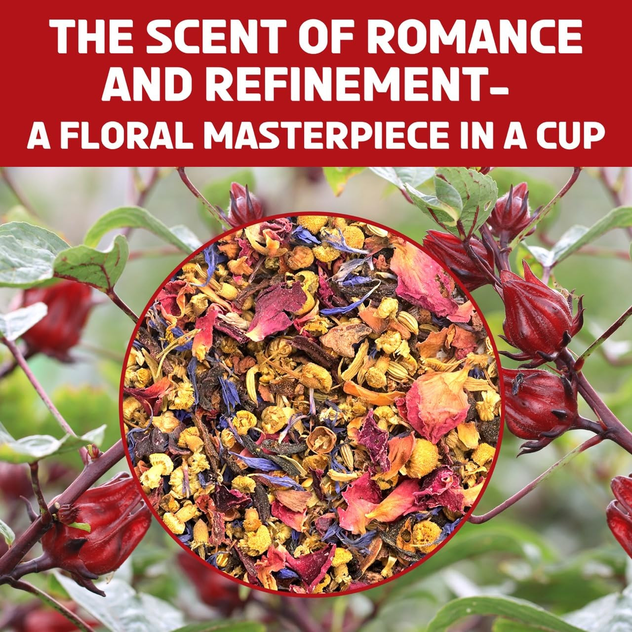 , Hibiscus Rose Herbal Loose Tea (50+ Cups) | 100% Natural, Handmade, Pure from