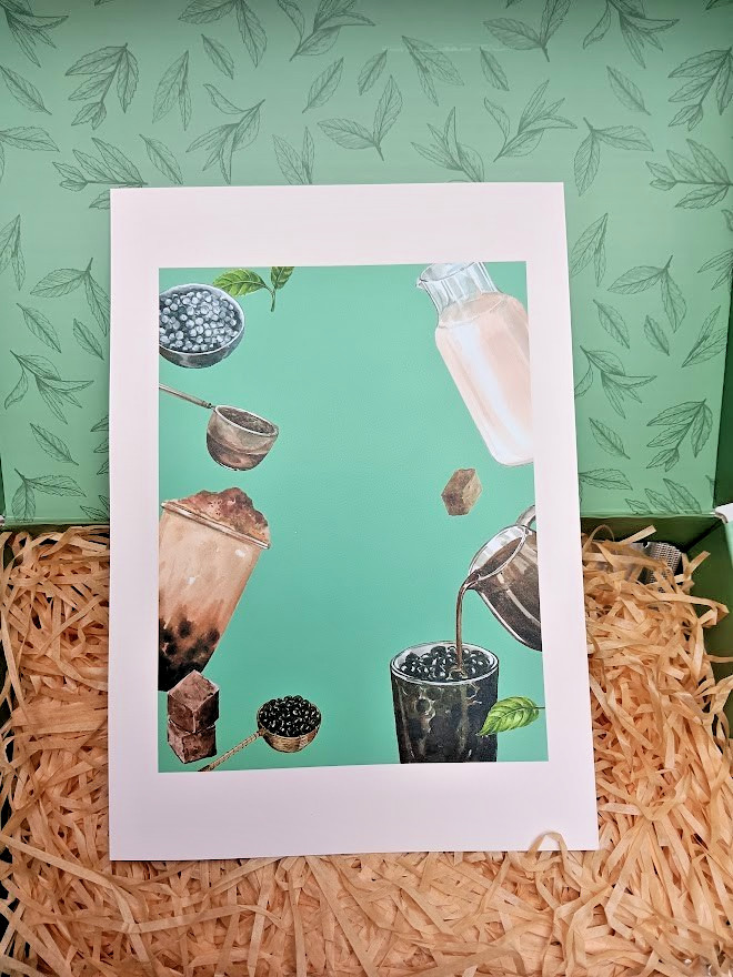 TeaGal Bubble Tea Kit w/ 4 Reusable Straws Earl Grey Black Jasmine Green
