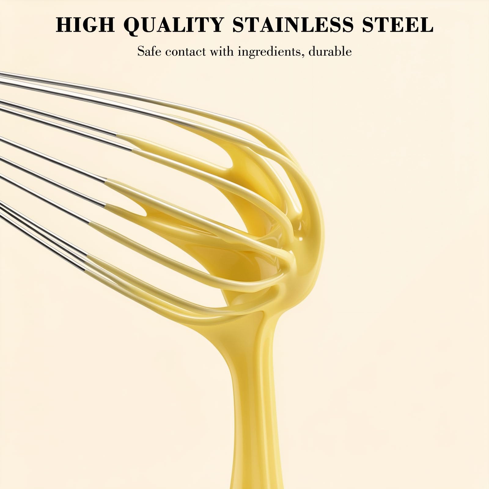 NileHome Stainless Steel Whisk Set 8″ 10″ 12″ Kitchen 3 P, Silver-8″10″12″