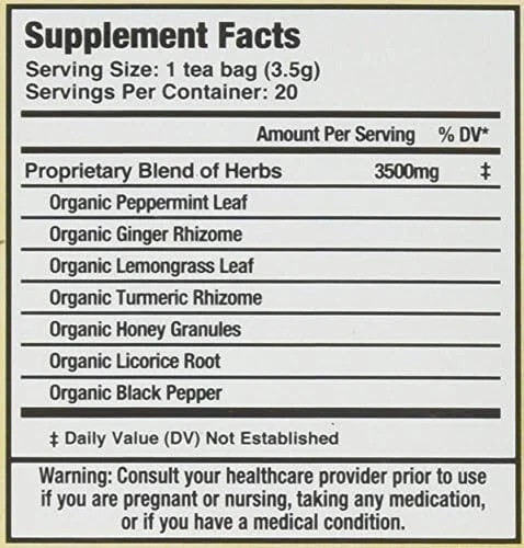 Herbal Blends Herbal Tea Ginger Turmeric 20 pckts Each (Pack of 6)