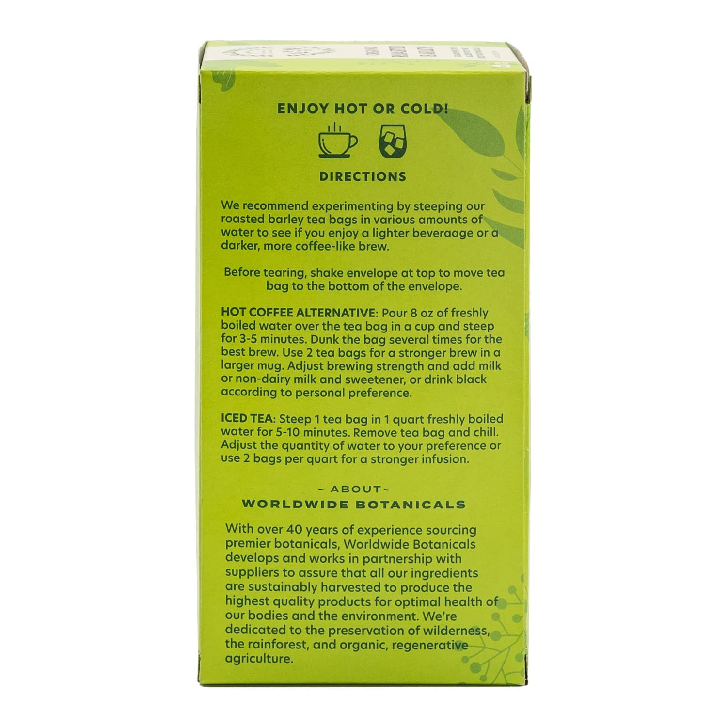 Organic Roasted Barley Tea, 25 Tea Bags – 3x more herbs with 6g per teabag – AKA