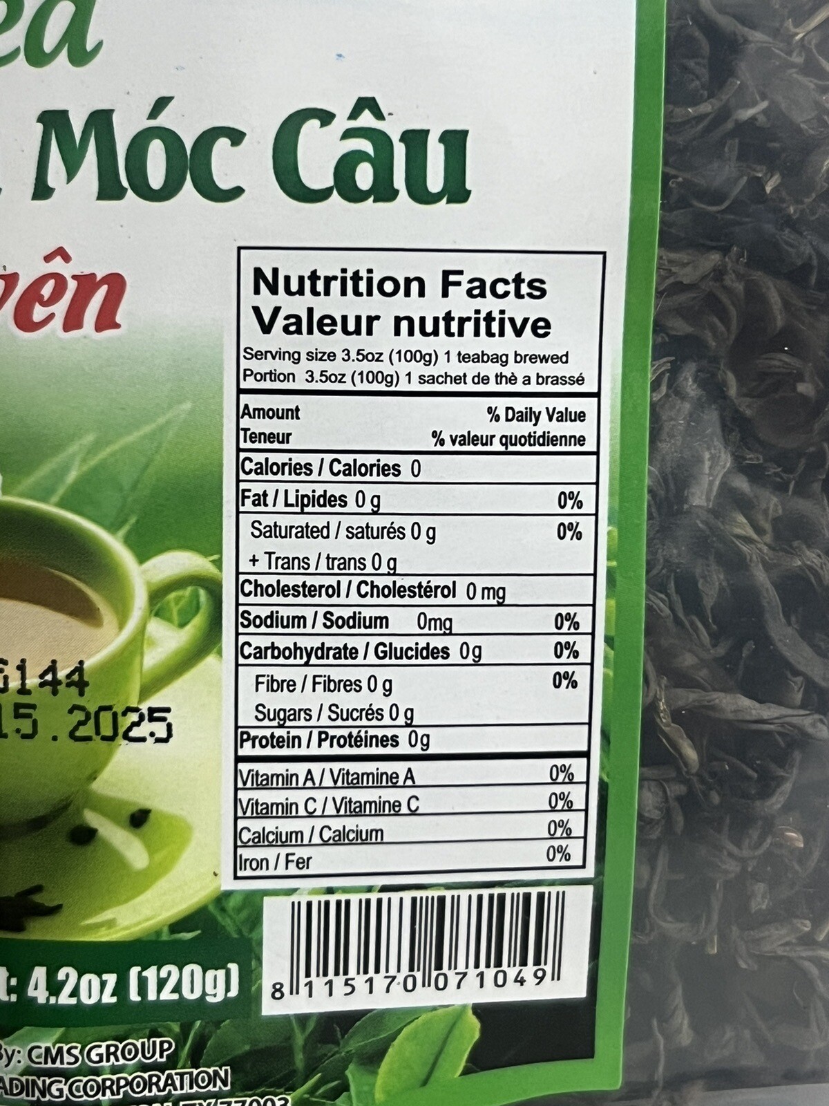 Green Tea Tra Moc Cau Thai Nguyen Product Of Vietnam 120g By MTT