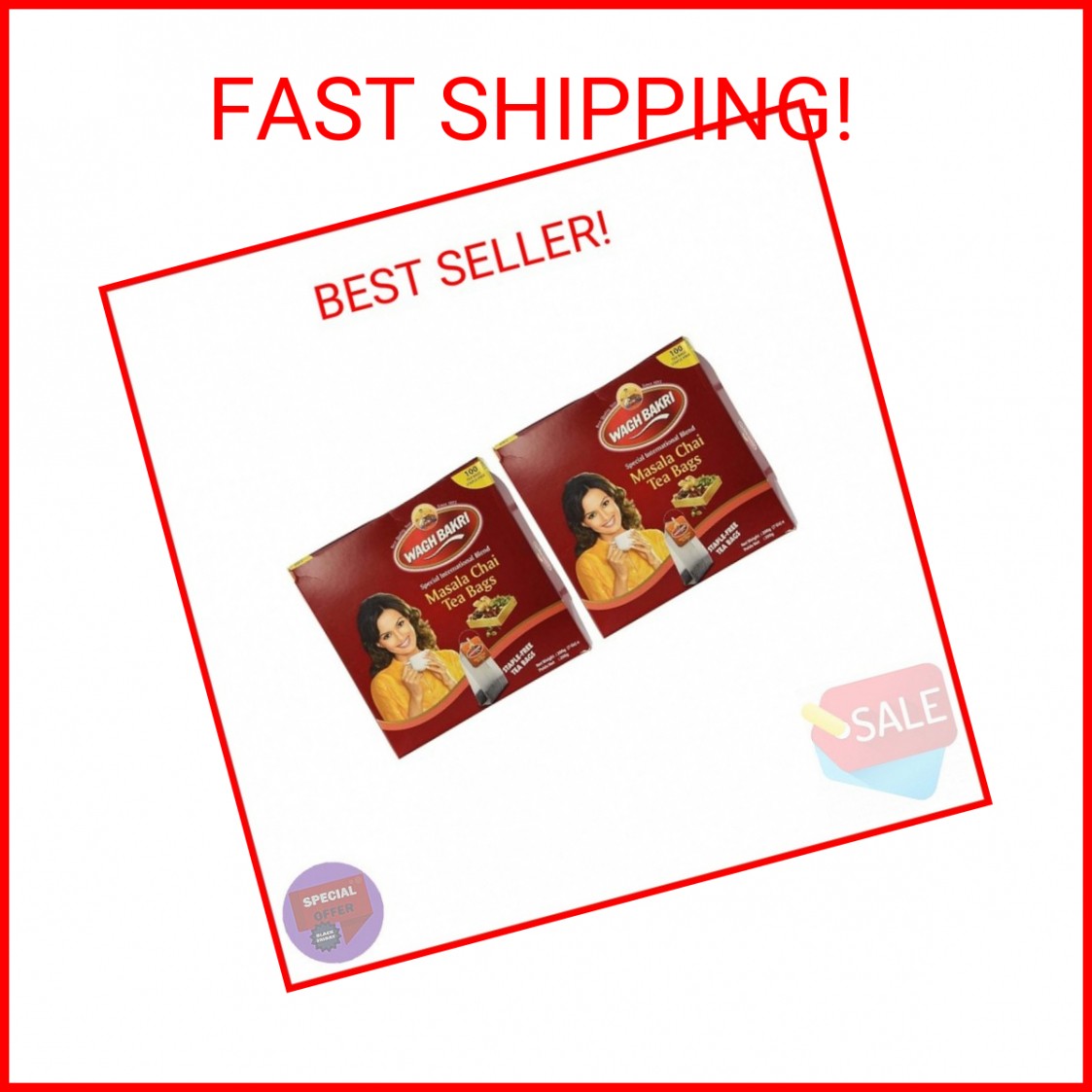 Wagh Bakri Masala Chai 100’S (Pack of 2)