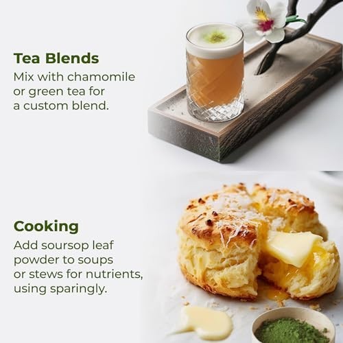 100% Pure Soursop Leaf Powder 4.5oz – Natural Graviola for Tea, Baking, Vegan, N
