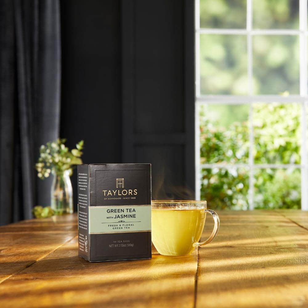 Green Tea W/ Jasmine Pillow Tea Bags 50 Count Pack of 1 Delicate Floral & Sweet