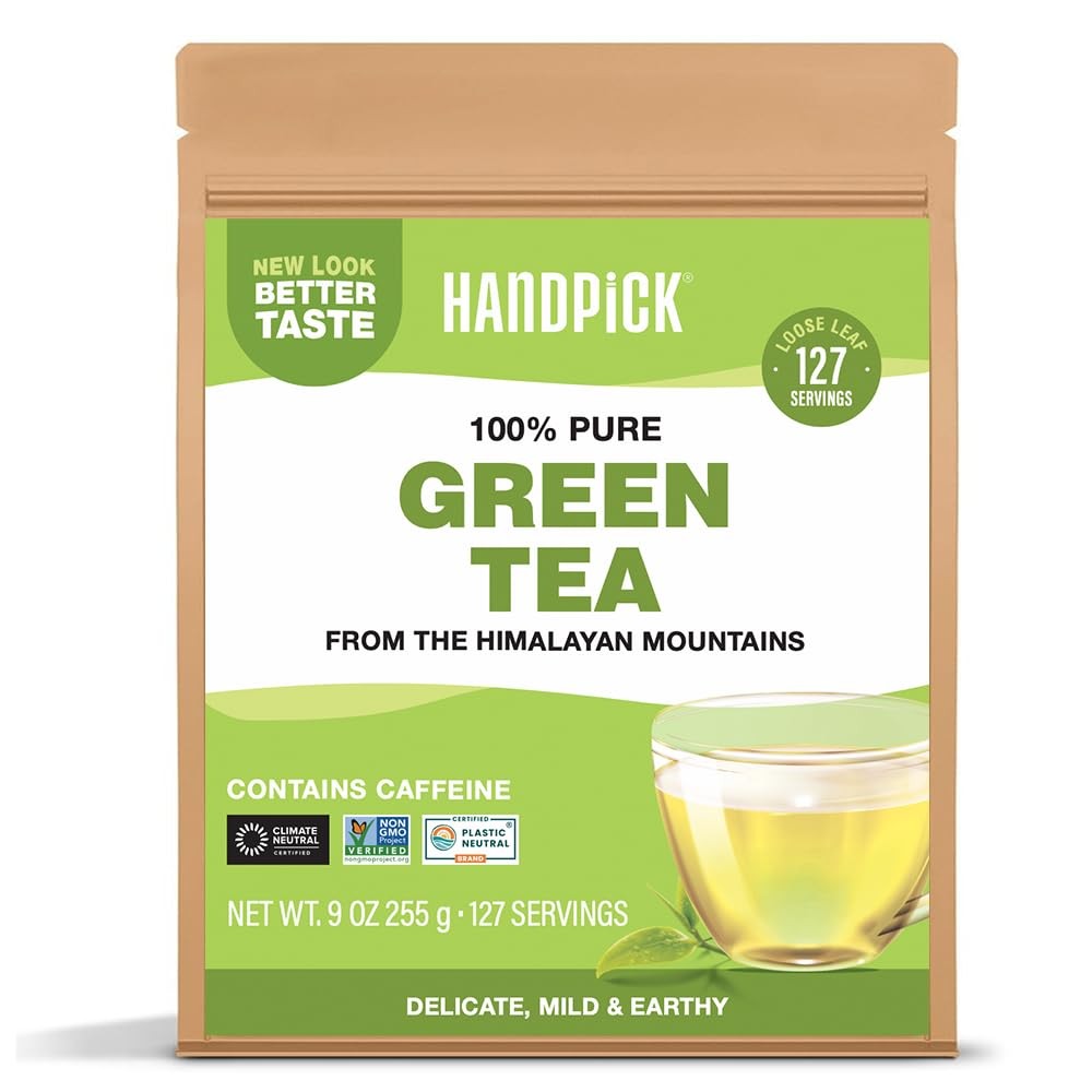 HANDPICK, Green Tea Loose Leaf (255g/9oz) 127 Cups | 9 oz (Pack of 1)