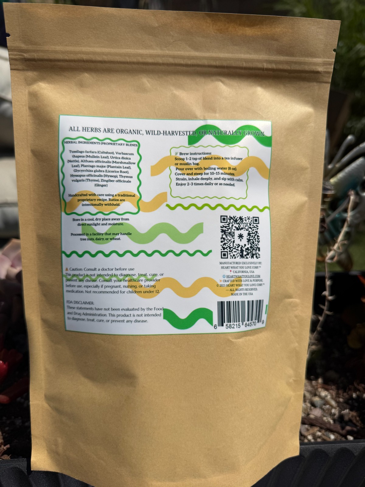 Herbal Lung Loose Tea – Mucus Cleanse Respiratory & Breathing Support 1/3.5 oz