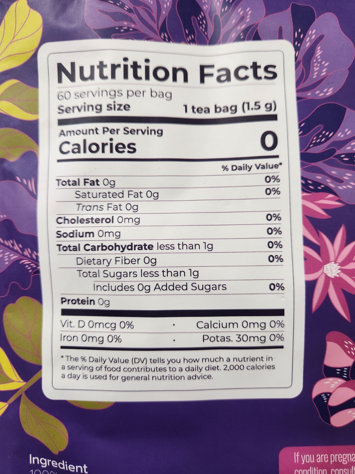 Butterfly Pea Flower Tea – 60 Tea Bags – Exp. 8/13/26 – NEW