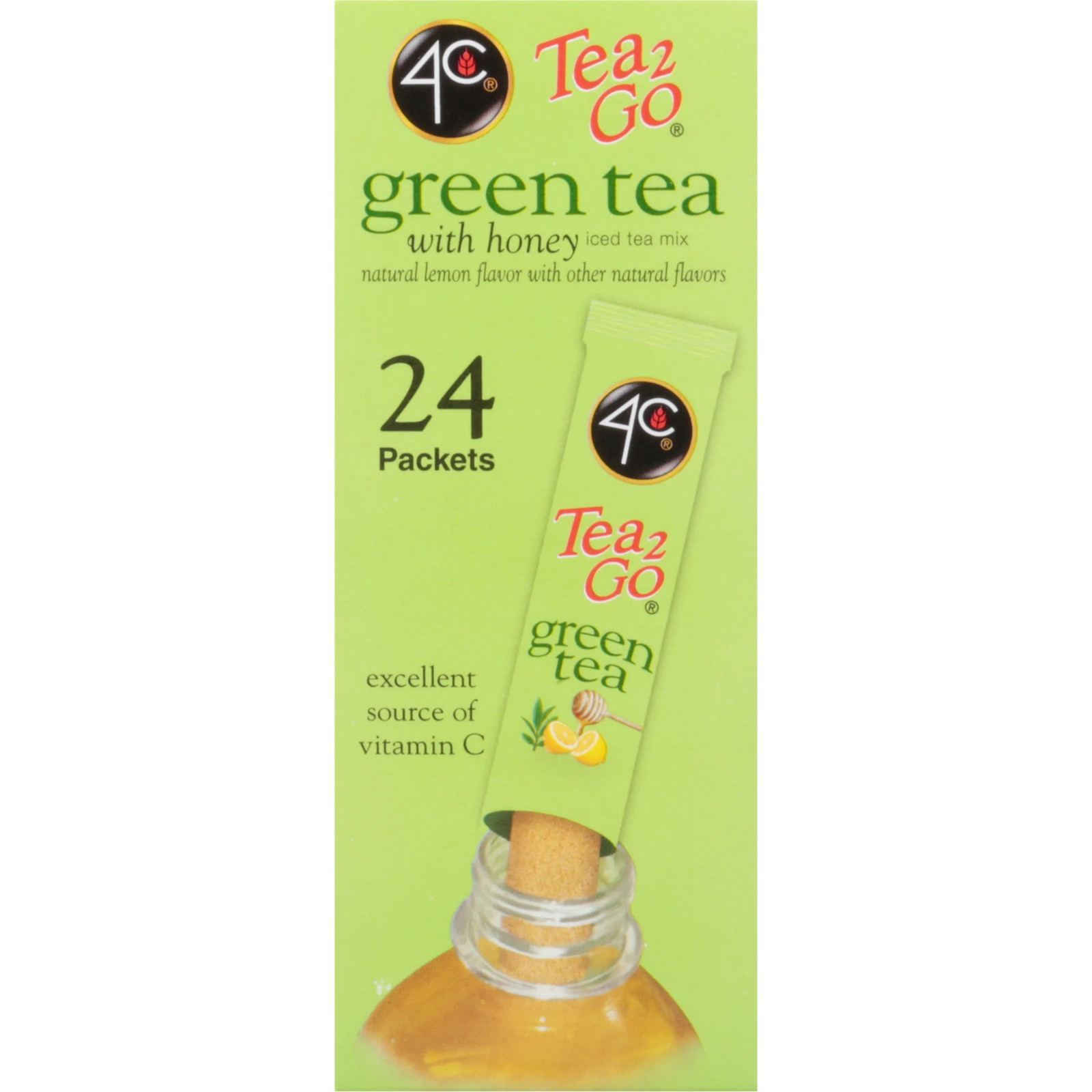 pack C Packets Tea Go Green Tea with Honey Sticks