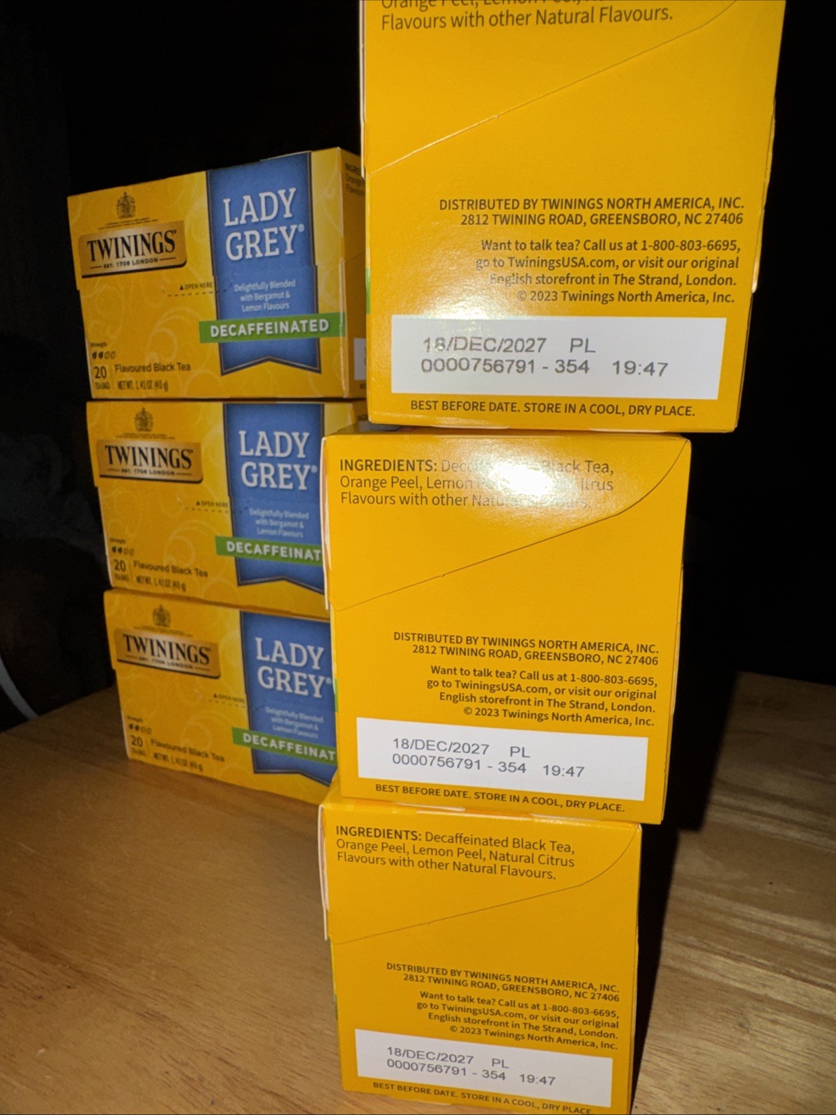 Black Tea Decaffeinated Lady Grey 20 Bags (Case of 6)120 Bags Exp12/2027