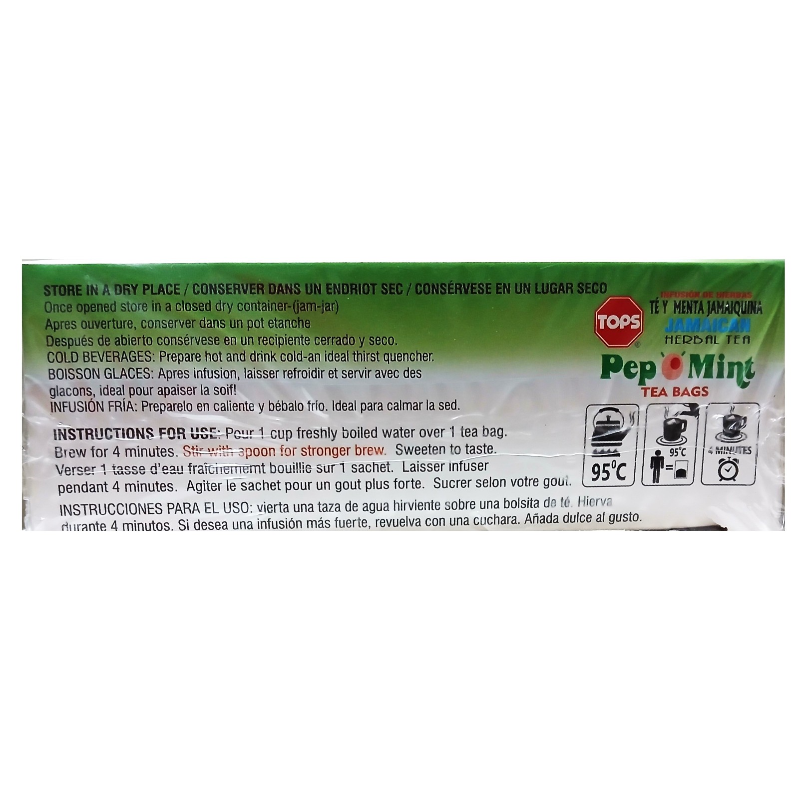 Tops Jamaican Pep-Mint Herbal Tea – 24 Tea Bags (Pack of 2)