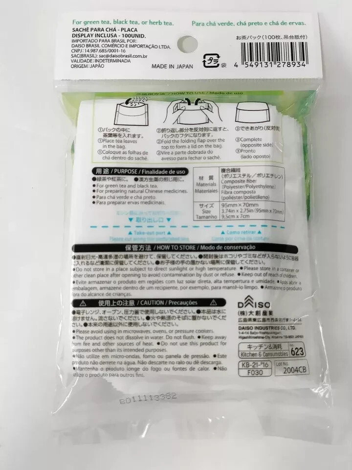 Daiso Japanese Leaf Herb green Tea Filter Pack 92 bags 10set Direct from Japan